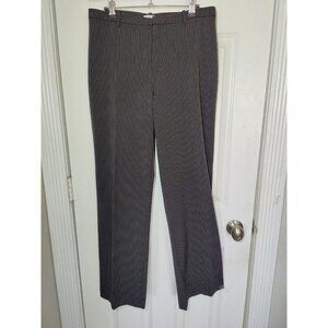 Gap Wool Blend Stretch‎ Black Straight Leg Pinstripe Trousers Career Wear 10